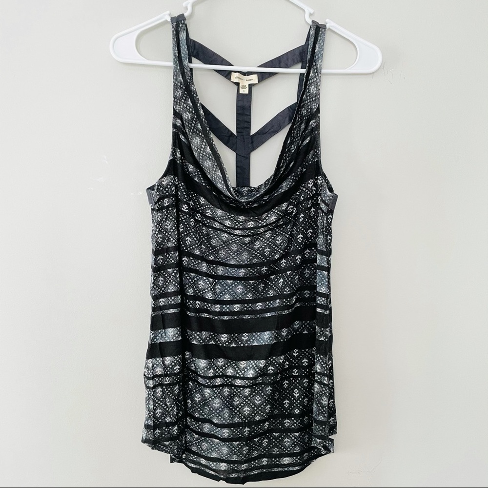Silence + Noise Tribal Black Backless Cage Top